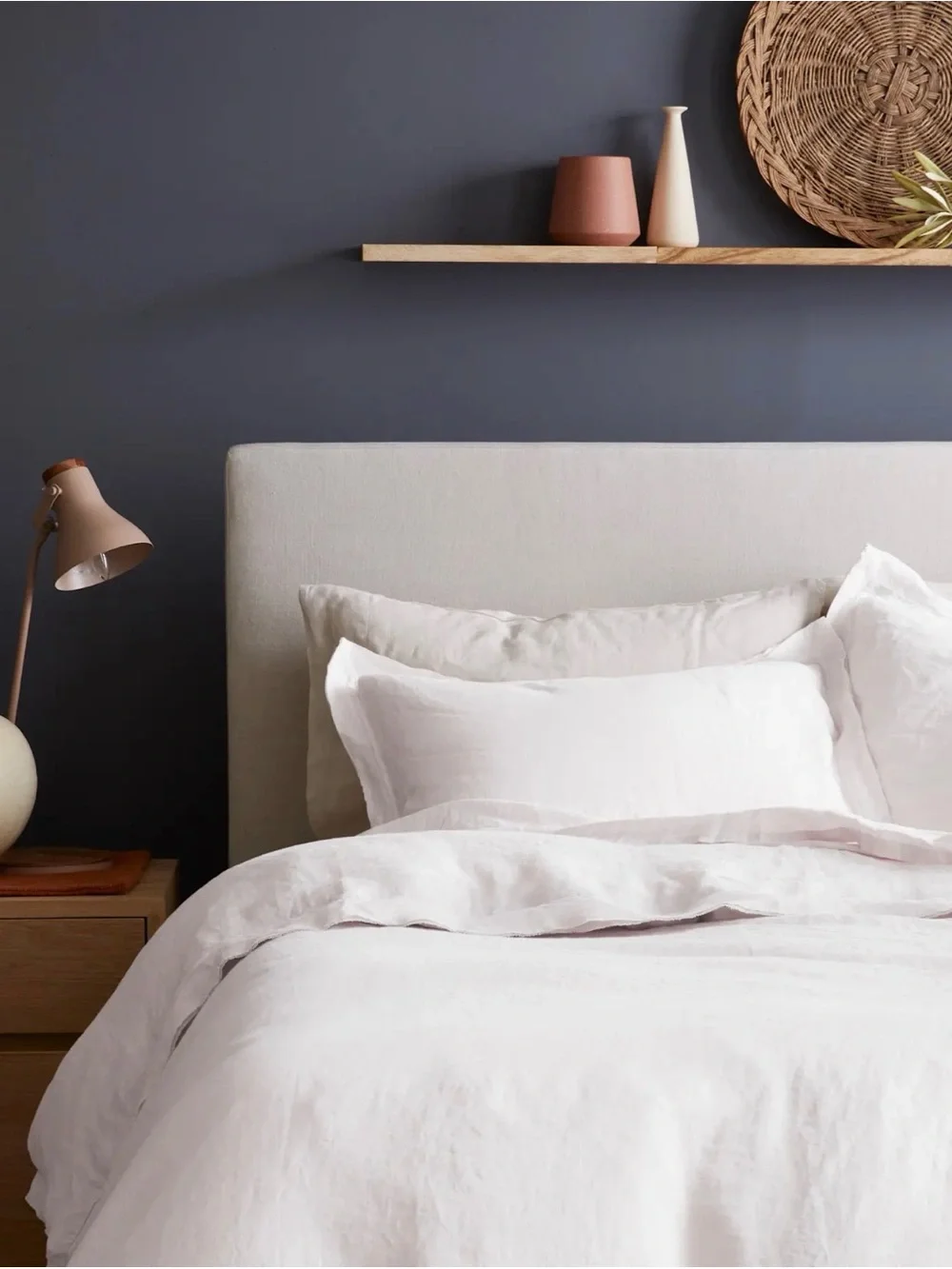 European Linen Standard Double Flange Sham Set in White - Retail $50